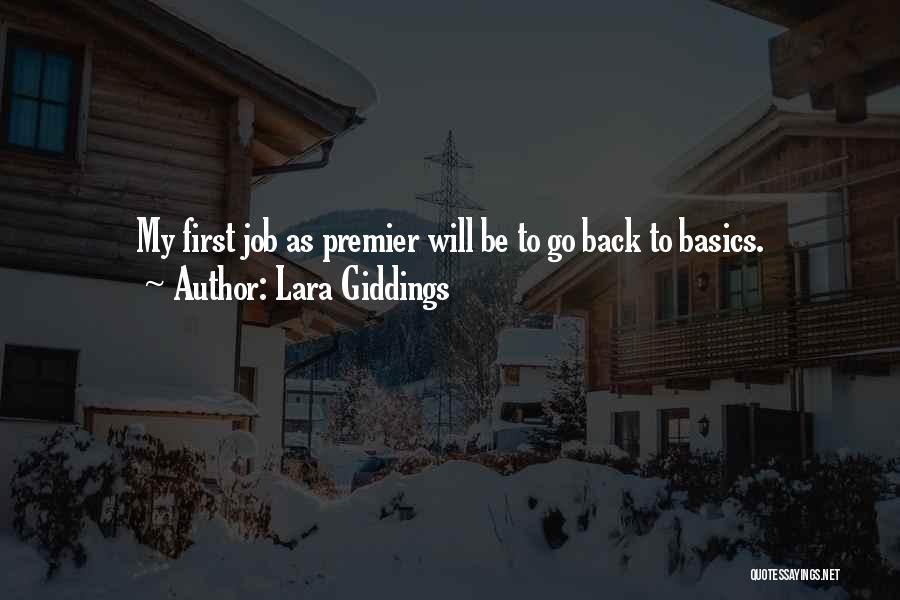 Going Back To Basics Quotes By Lara Giddings