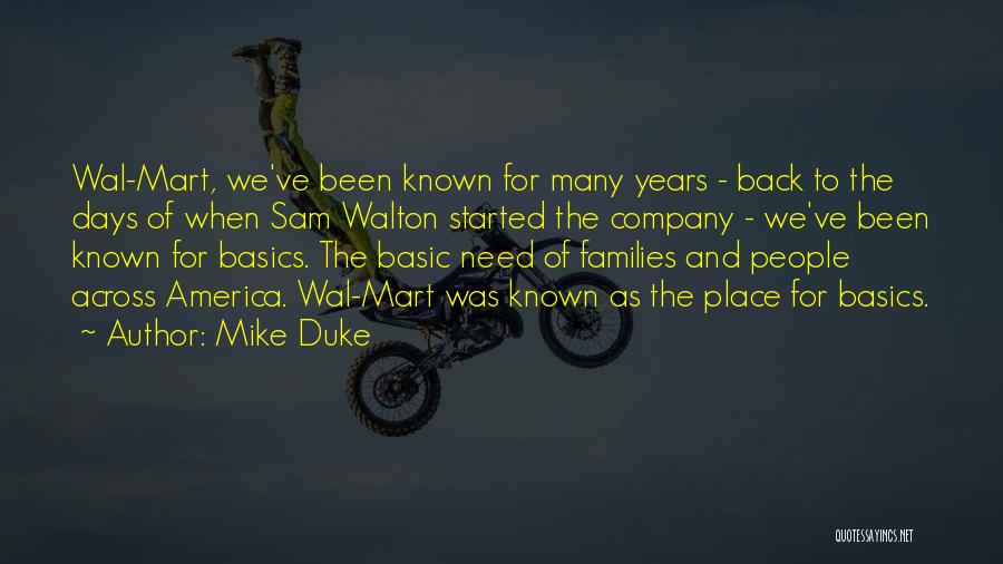 Going Back To Basics Quotes By Mike Duke