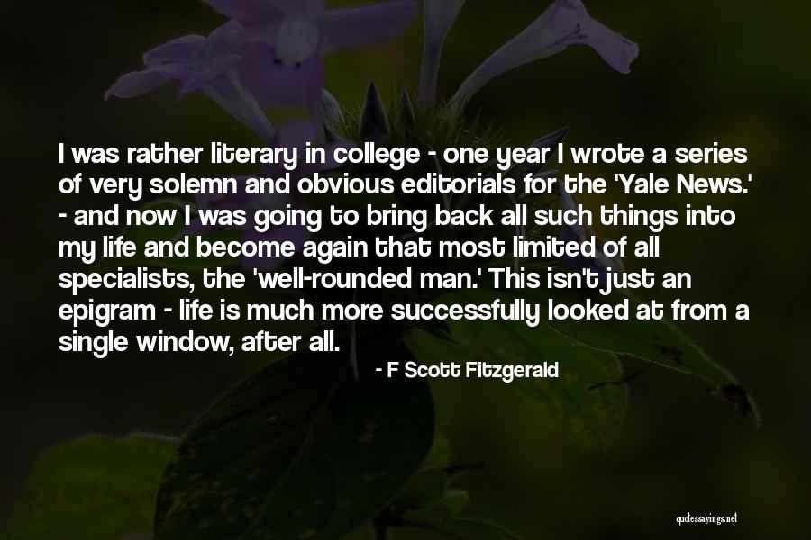 Going Back To College Quotes By F Scott Fitzgerald Going Back To College Quotes By F Scott Fitzgerald