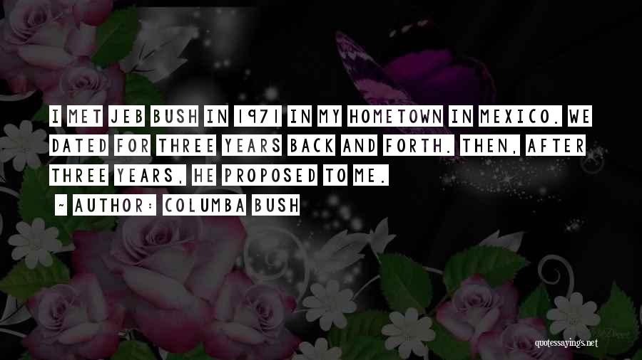 Going Back To Hometown Quotes By Columba Bush