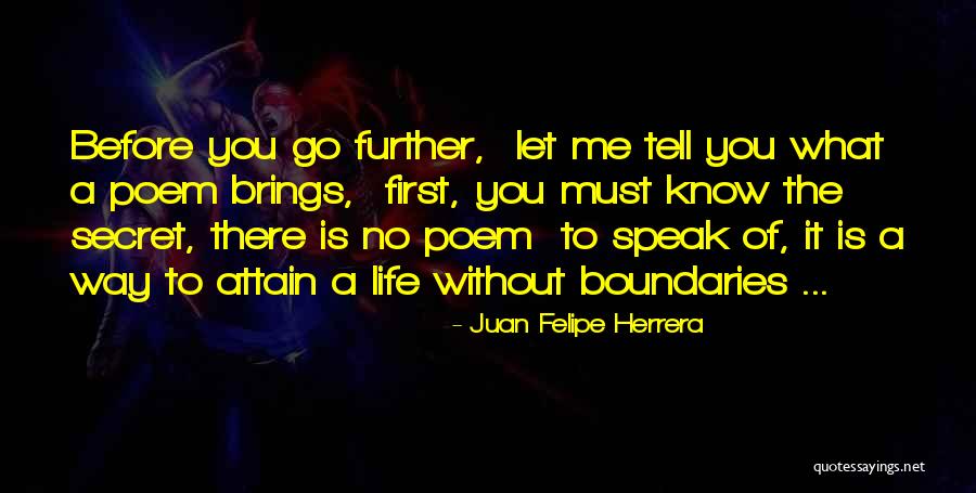 Going Further In Life Quotes By Juan Felipe Herrera