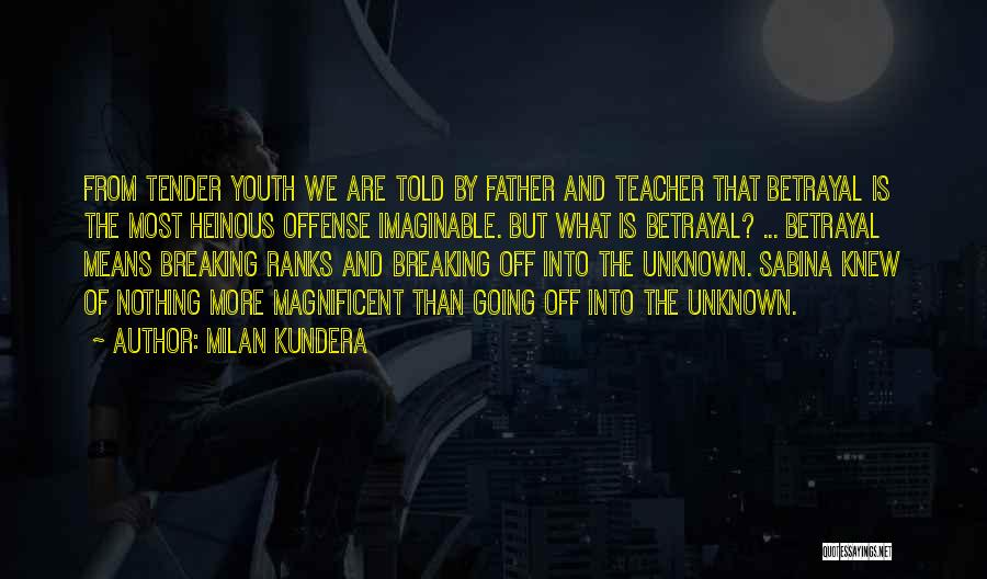 Going Into The Unknown Quotes By Milan Kundera