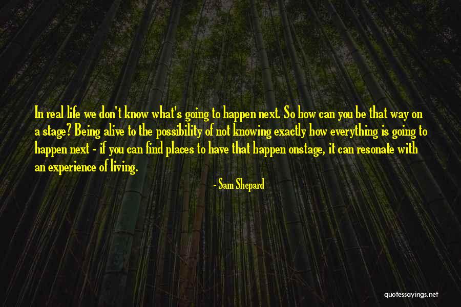 Going On Stage Quotes By Sam Shepard Going On Stage Quotes By Sam Shepard