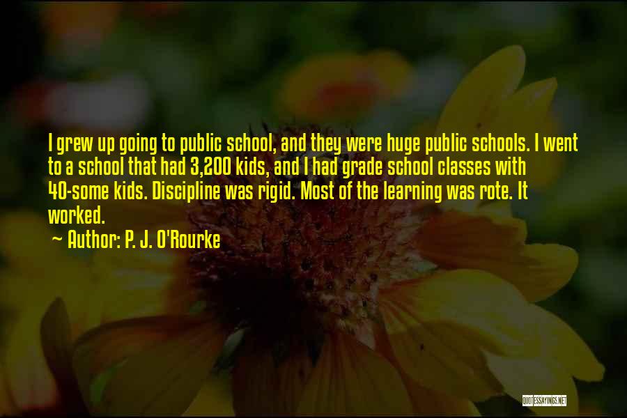 Going To School Quotes By P. J. O'Rourke