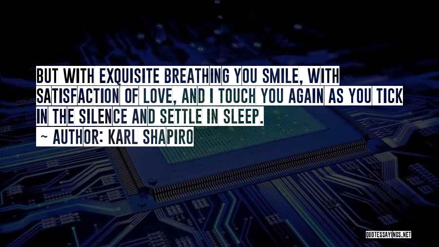 Going To Sleep With A Smile Quotes By Karl Shapiro