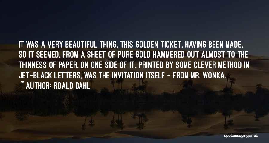 Gold Printed Quotes By Roald Dahl