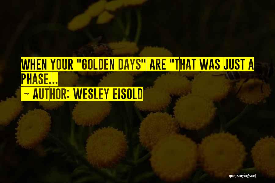 Golden Days Quotes By Wesley Eisold