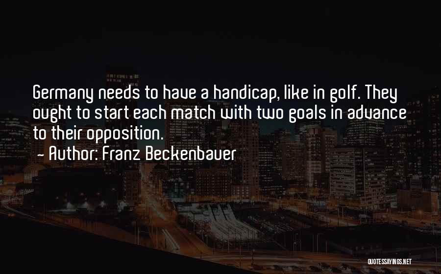 Golf Handicap Quotes By Franz Beckenbauer