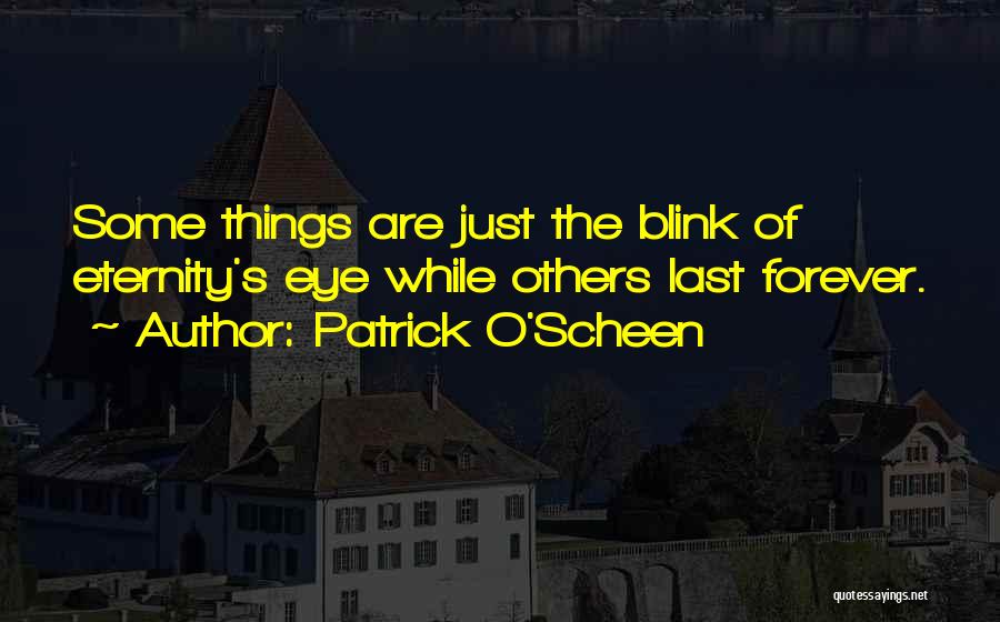 Gone In A Blink Of An Eye Quotes By Patrick O'Scheen