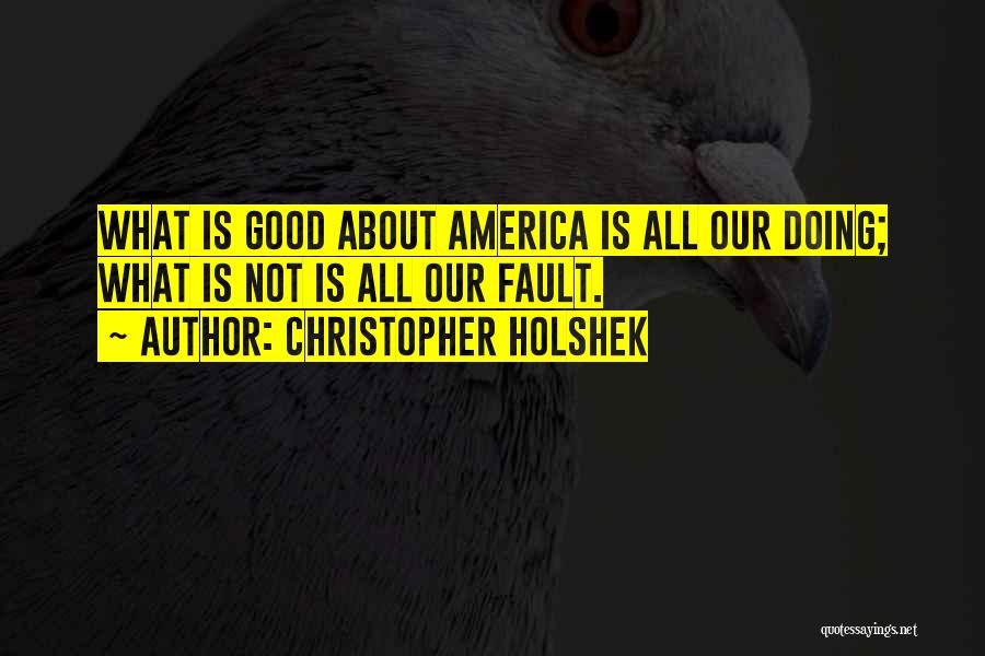 Good America Quotes By Christopher Holshek