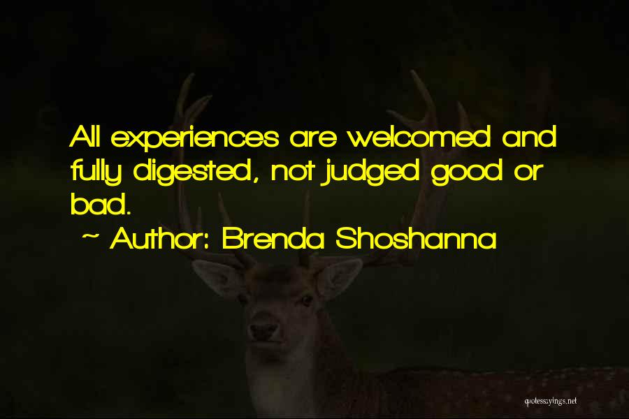 Good And Bad Experiences Quotes By Brenda Shoshanna