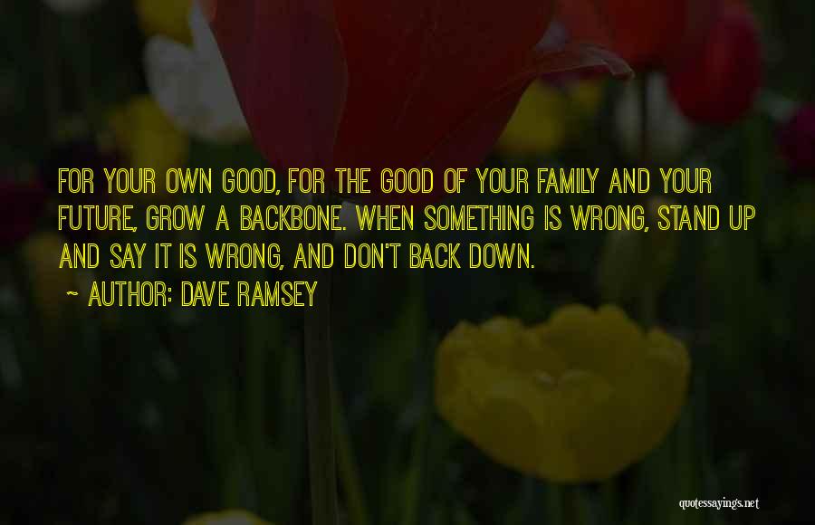 Good Backbone Quotes By Dave Ramsey