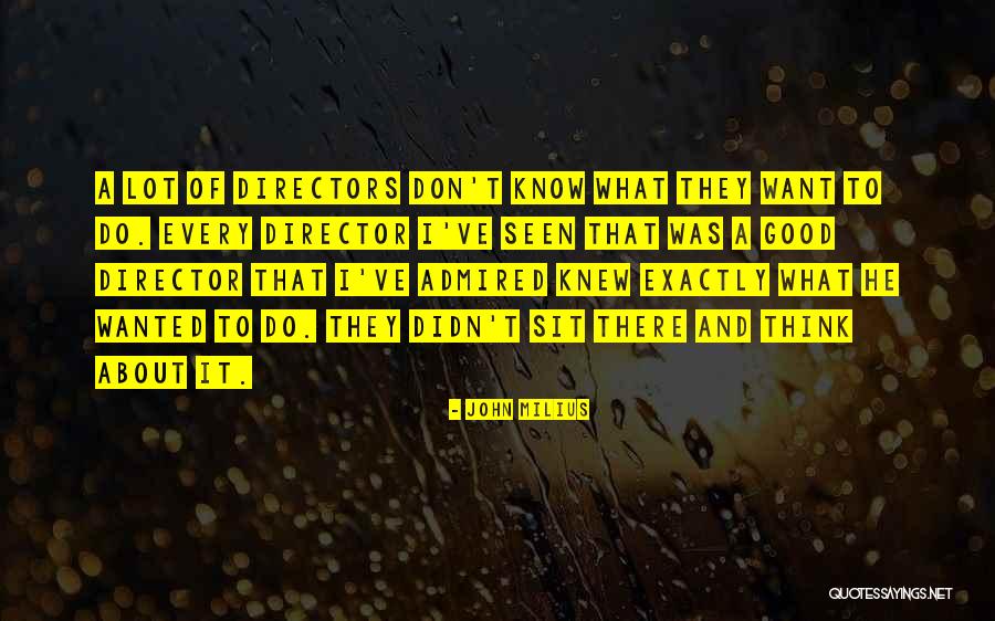Good Directors Quotes By John Milius Good Directors Quotes By John Milius