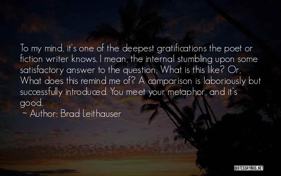 Good Fiction Writing Quotes By Brad Leithauser