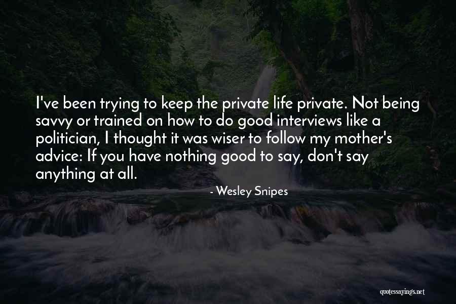 Good Interviews Quotes By Wesley Snipes