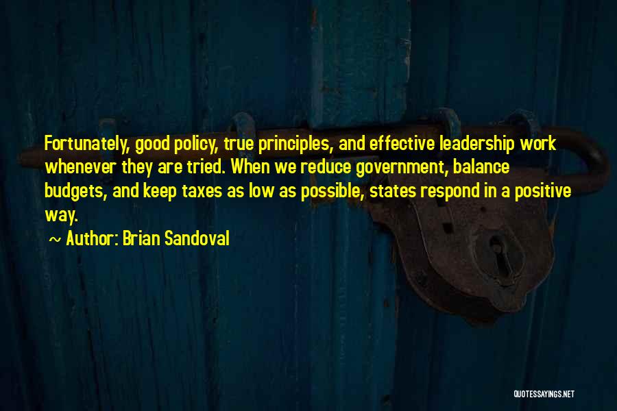 Good Leadership At Work Quotes By Brian Sandoval