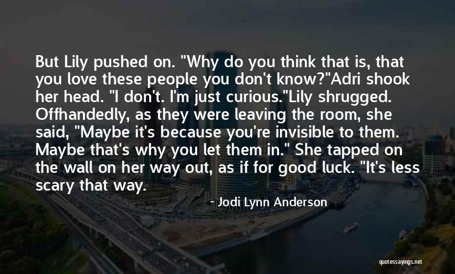 Good Luck I Love You Quotes By Jodi Lynn Anderson