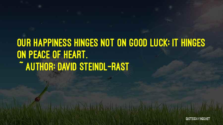 Good Luck Quotes By David Steindl-Rast