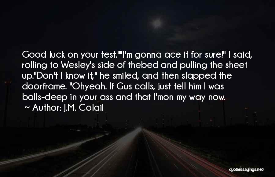 Good Luck Test Quotes By J.M. Colail