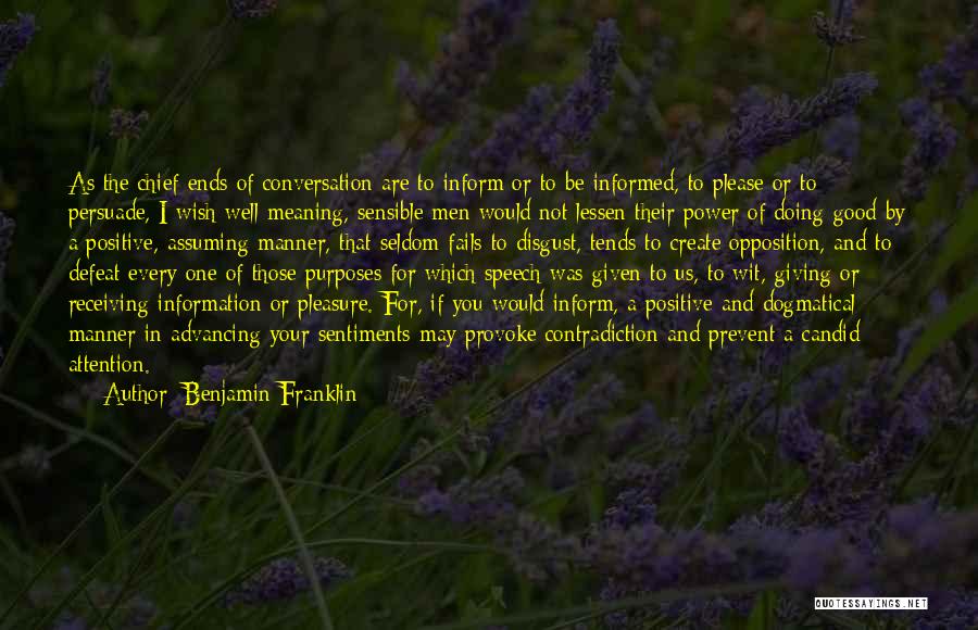 Good Manner Quotes By Benjamin Franklin