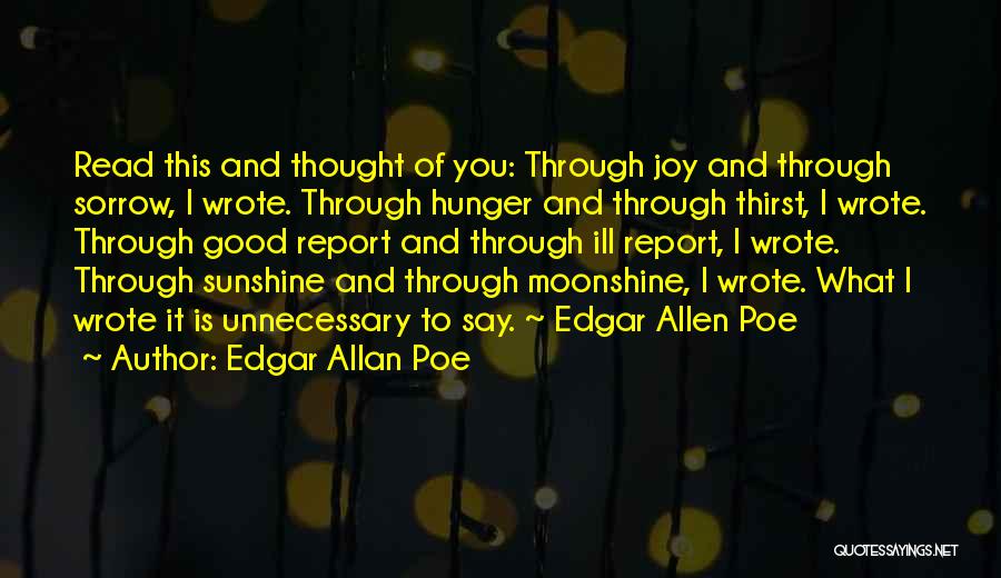 Good Moonshine Quotes By Edgar Allan Poe