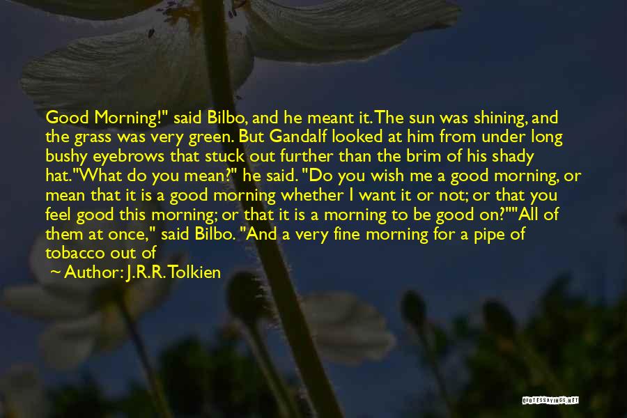 Good Morning To You All Quotes By J.R.R. Tolkien