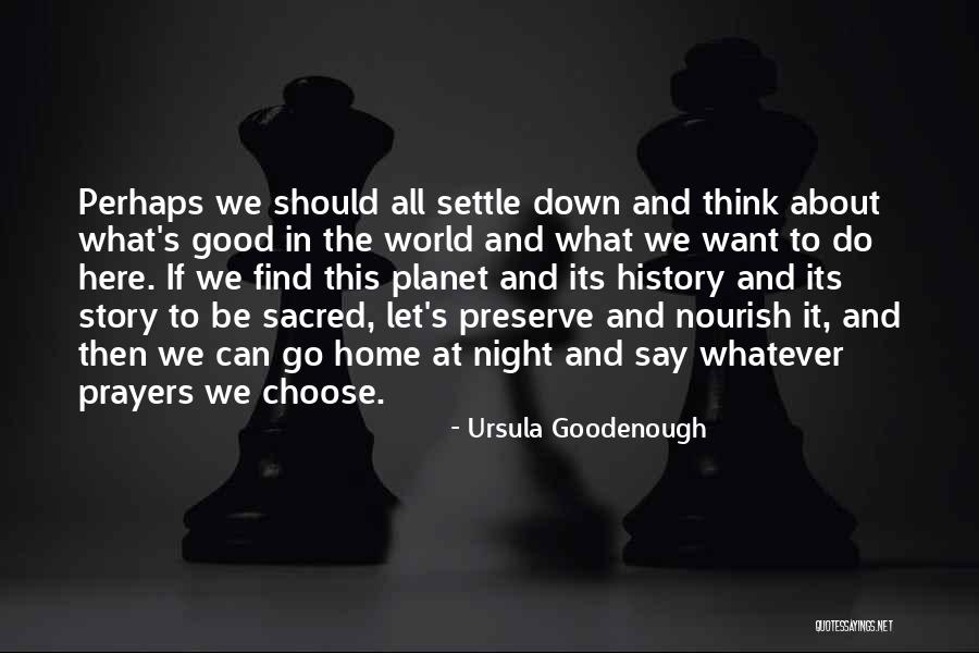 Good Night World Quotes By Ursula Goodenough