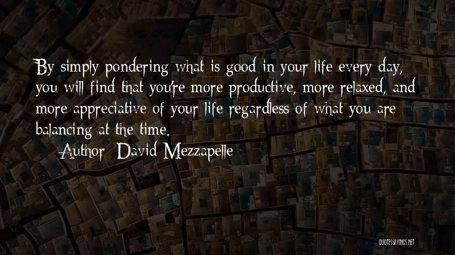 Good Pondering Quotes By David Mezzapelle