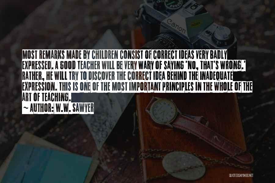 Good Remarks Quotes By W.W. Sawyer