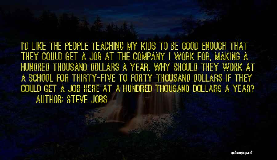 Good School Year Quotes By Steve Jobs