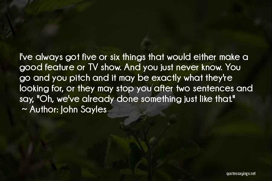 Good Sentences Quotes By John Sayles