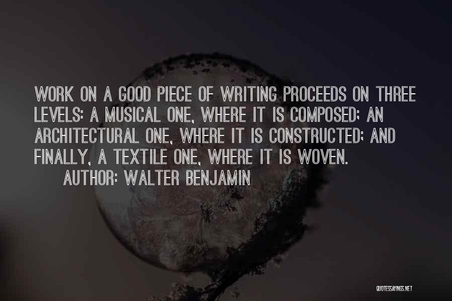 Good Textile Quotes By Walter Benjamin