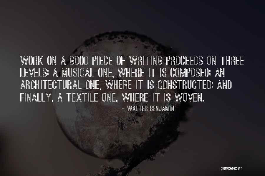 Good Textile Quotes By Walter Benjamin