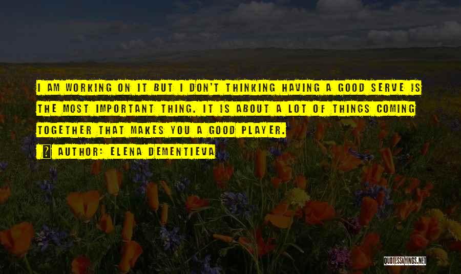 Good Things Coming Together Quotes By Elena Dementieva