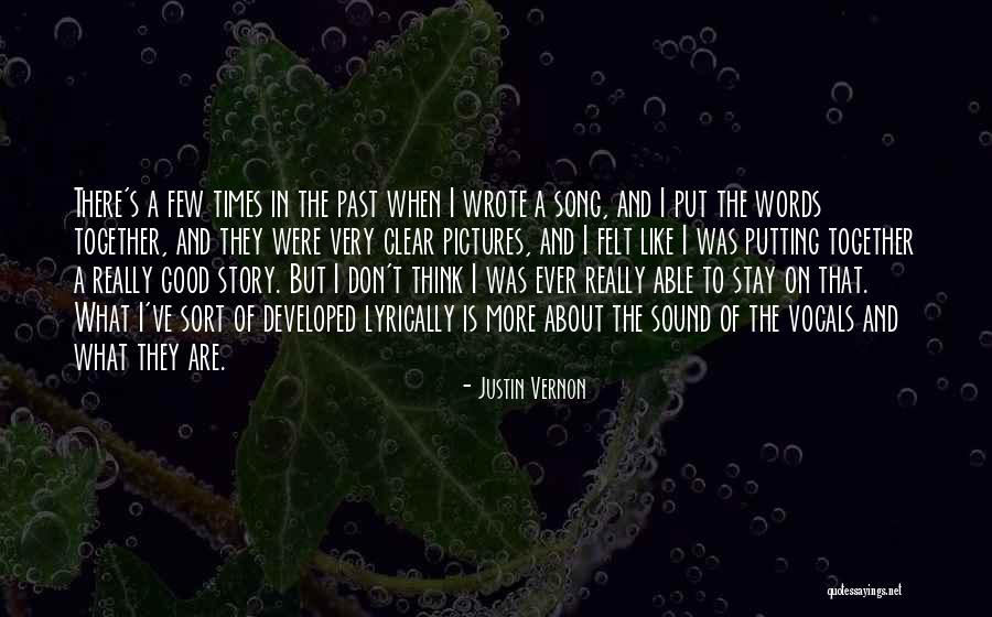 Good Times In The Past Quotes By Justin Vernon Good Times In The Past Quotes By Justin Vernon
