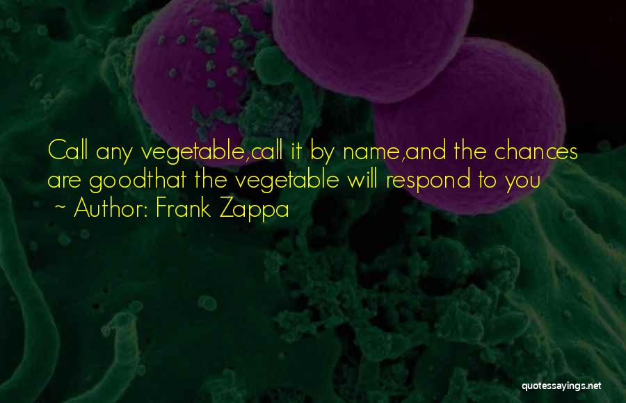 Good Vegetable Quotes By Frank Zappa