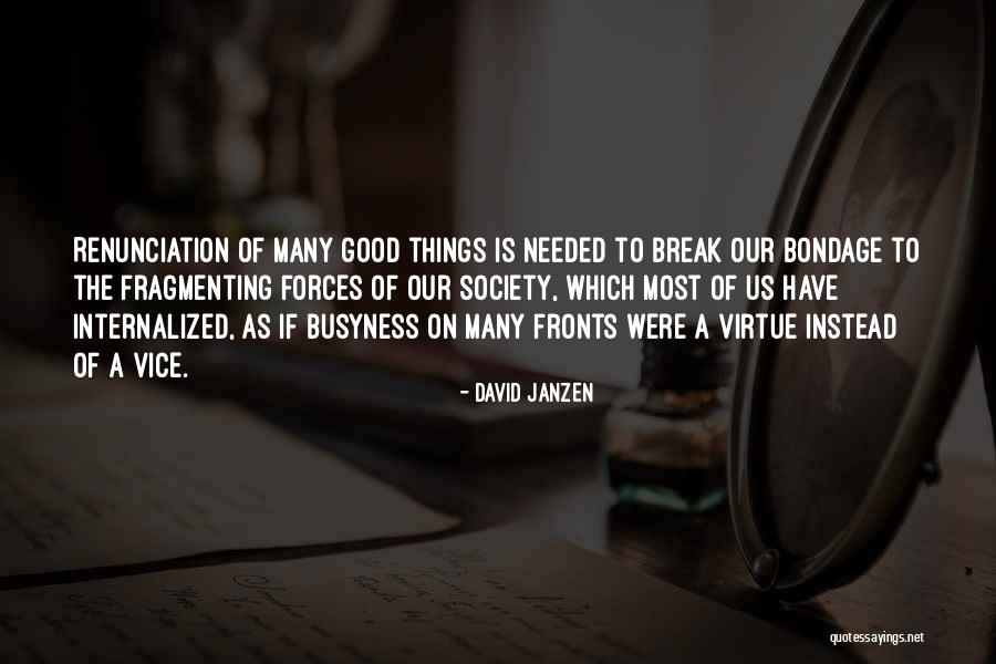 Good Virtue Quotes By David Janzen