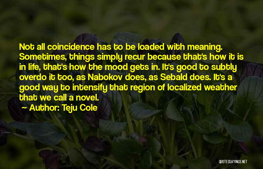 Good Weather Quotes By Teju Cole