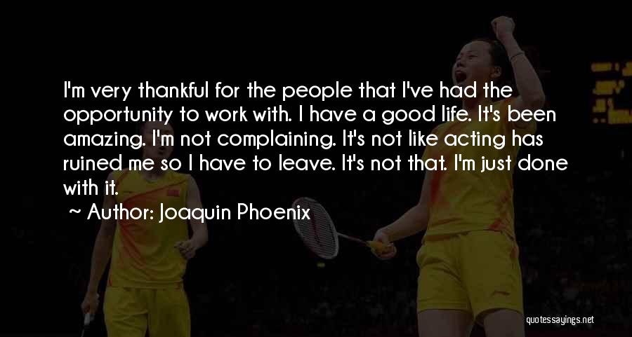 Good Work Done Quotes By Joaquin Phoenix
