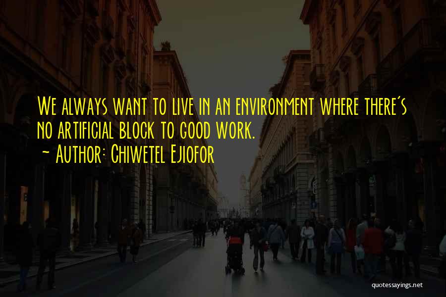 Good Work Environment Quotes By Chiwetel Ejiofor