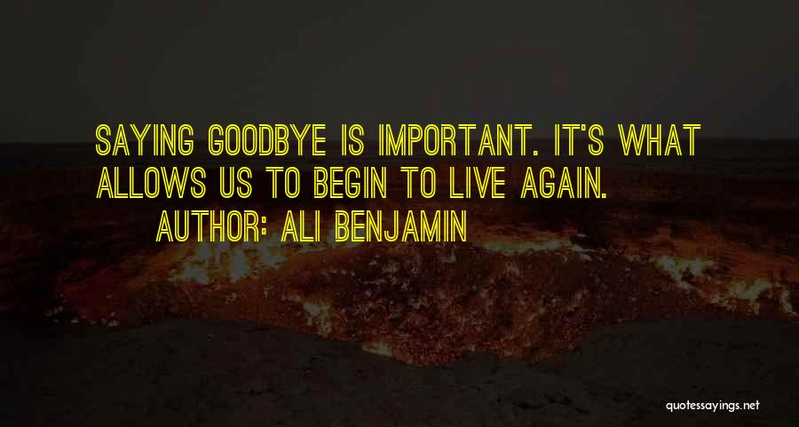 Goodbye Wish You Well Quotes By Ali Benjamin
