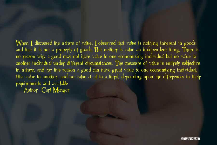 Goods Quotes By Carl Menger