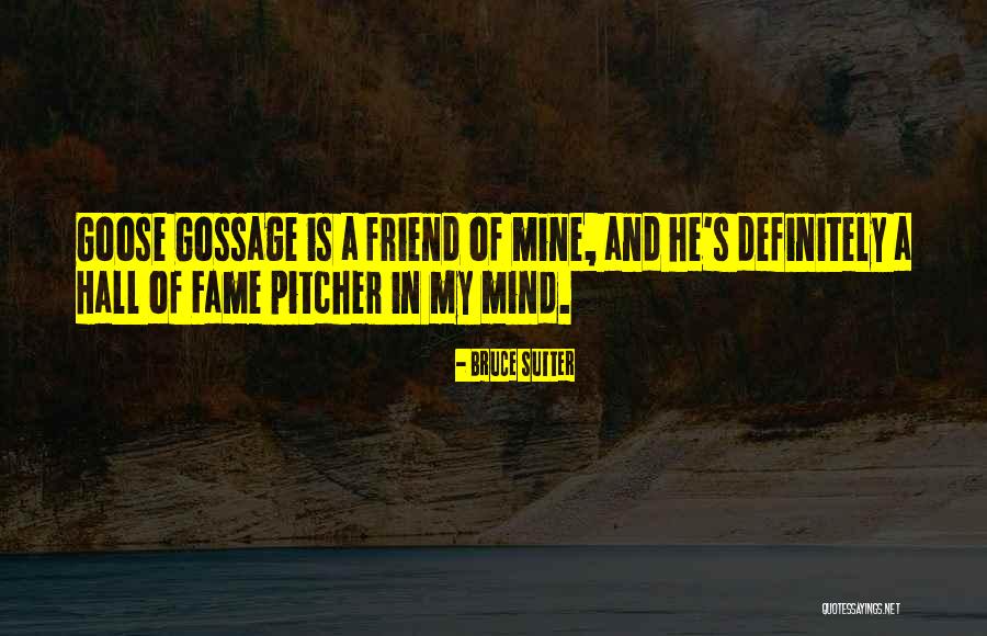 Gossage Goose Quotes By Bruce Sutter Gossage Goose Quotes By Bruce Sutter
