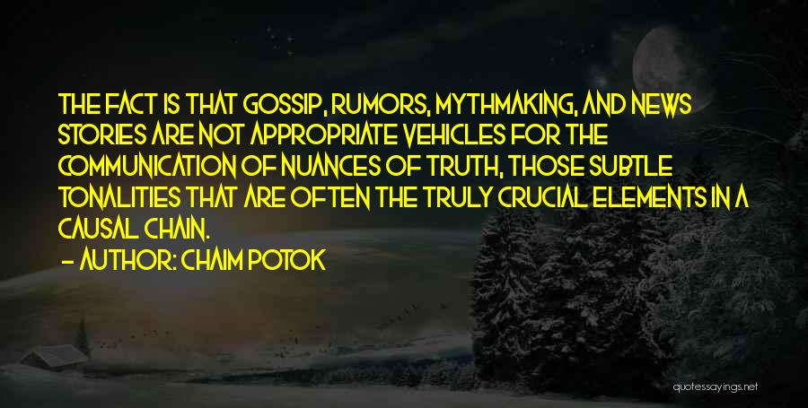 Gossip Rumors Quotes By Chaim Potok