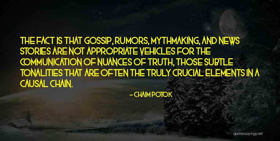 Gossip Rumors Quotes By Chaim Potok