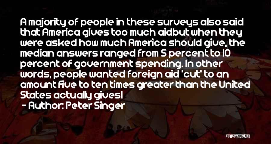 Government Spending Quotes By Peter Singer