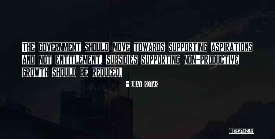 Government Subsidies Quotes By Uday Kotak