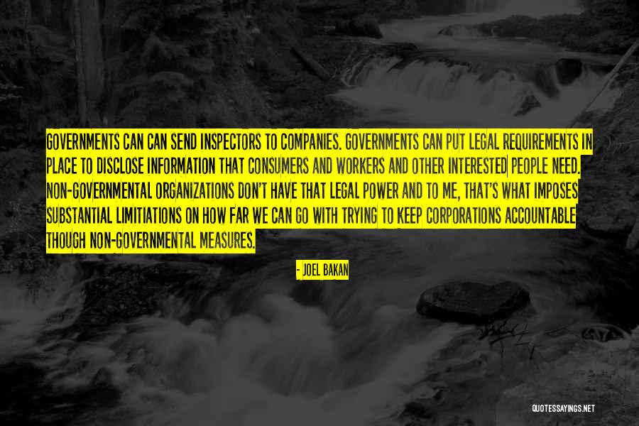 Governmental Organizations Quotes By Joel Bakan Governmental Organizations Quotes By Joel Bakan