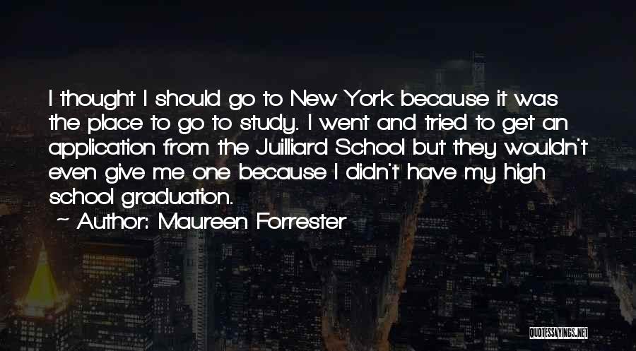Graduation From School Quotes By Maureen Forrester