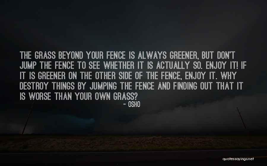 Grass Not Always Greener Quotes By Osho